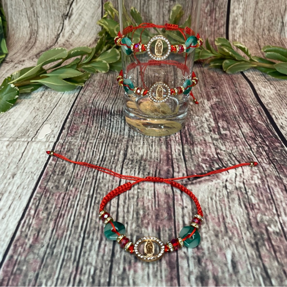 Virgen Maria de Guadalupe Red/ Green Bracelet